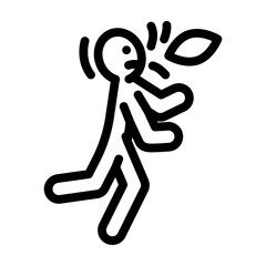 kick ball man accident line icon vector. kick ball man accident sign. isolated contour symbol black illustration