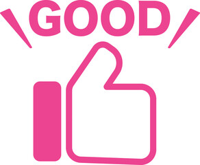 GOODとグッドサインのイラスト