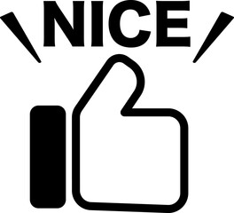 NICEとグッドサインのイラスト