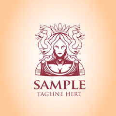 medusa template mascot logo vector