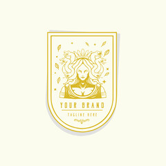 medusa template mascot logo vector