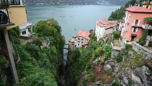 Picturesque Nesso Village on the coast of Lake Como, Italy.