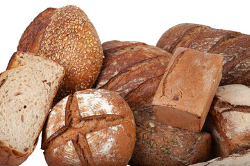 Bread on white background