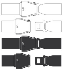 Layered editable vector illustration of seat belt on aircraft.