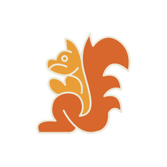 Obraz premium Sitting squirrel logo design simple modern with cartoon style best vector template. 