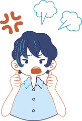 憤慨する人物のイラスト
