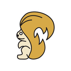 Fototapeta premium Vector Logo Illustration Squirrel solid color Style. 