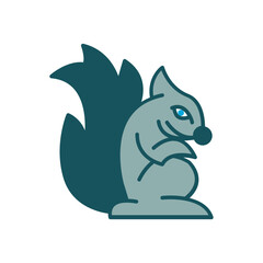 vector design. logo created from shape of simple modern squirrel logo.
