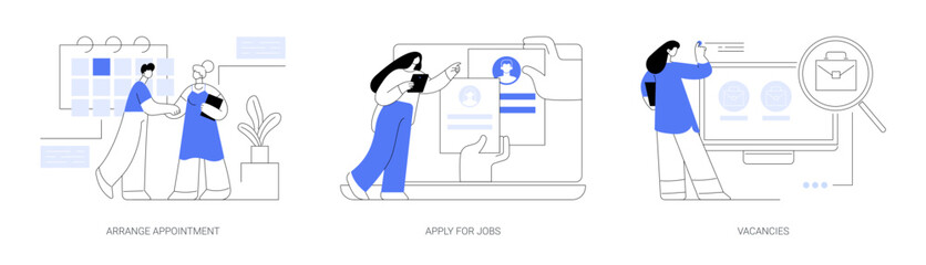 HR service abstract concept vector illustrations.