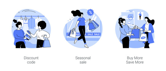 Sales and discounts isolated cartoon vector illustrations se