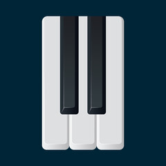 realistic piano keys flat vector illustration isolated on white background	