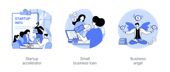 Startup growth isolated cartoon vector illustrations se
