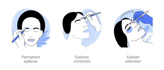 Eyebrow salon isolated cartoon vector illustrations se