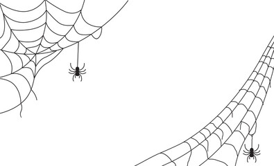 spider and web background for halloween design - obrazy, fototapety, plakaty