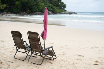 Sun loungers on the beach