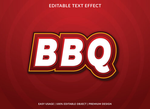 bbq editable text effect template use for business brand and logo