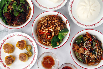 Freshly cooked assorted Chinese food