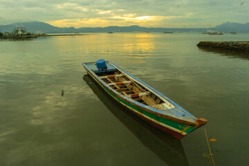 Fototapeta na wymiar Moored boats in the morning