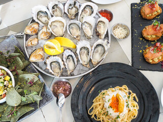 Delicious Fresh Oyster on Ice 
