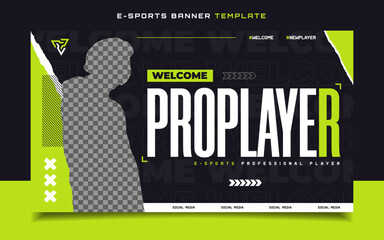 Welcome New Player E-sports Gaming Banner Template for Social Media Post