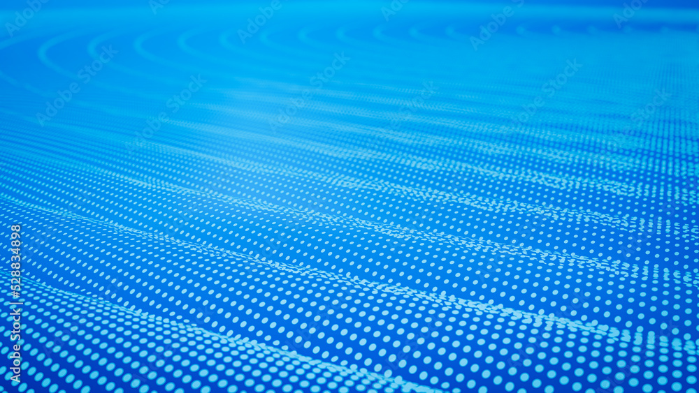Poster digital landscape with dots and lines. cyberspace grid. background concept for your design. 3d rende