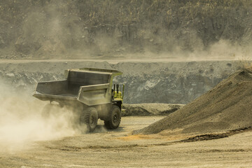 Big mining dumping truck in miner site