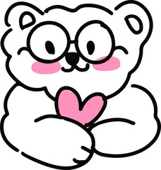 cute bear with heart valentine