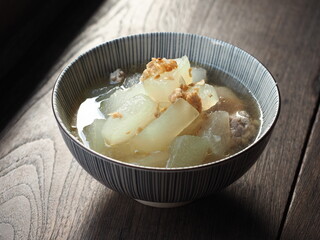 bowl of winter melon and pork bone soup