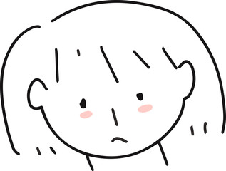 Obraz premium face Kawai Cute character line art outline girl and boy illustration