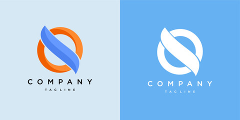 Abstract logo in flame shape, logos for technology companies
