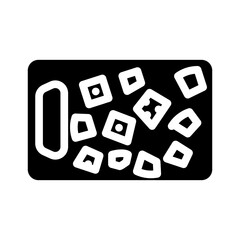 cube cut eggplant glyph icon vector. cube cut eggplant sign. isolated symbol illustration