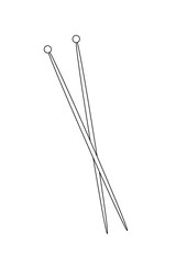 Doodle needles. Handicraft accessories. vector fat cartoon illustration, clipart.