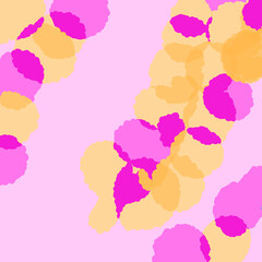 ピンク　オレンジ　花　植物　ビビッド　模様　壁紙