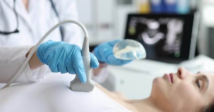 Predictive ultrasound mammography done gynecologist on a modern machine