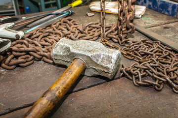 Sledge Hammer on tool table