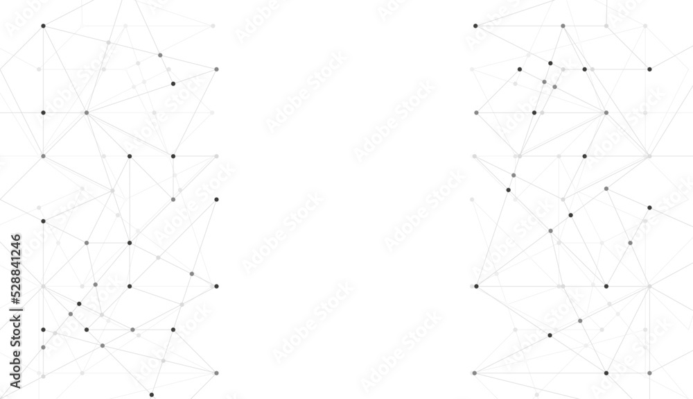 Poster Abstract polygon triangle connected dots and lines background template. Network system linked global graphic vector.