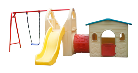 Colorful playground for children on transparent background png file