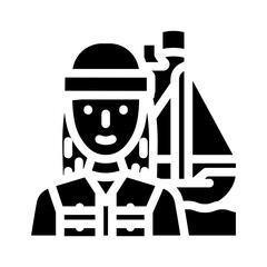 yachting female sport glyph icon vector. yachting female sport sign. isolated symbol illustration