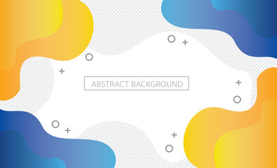 abstract liquid background banner blue and yellow