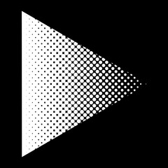 Halftone triangle Arrow in polka dots gradient