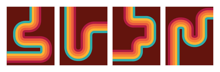 Retro Vintage Funky Background Design. Colorful Geometric Stylish Poster Vector Illustration.