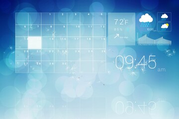 Interface with time weather and calender 