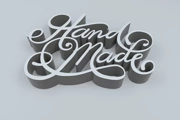 Muurstickers High angle view of hand made text © vectorfusionart