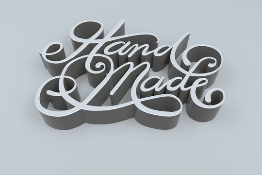 High angle view of hand made text
