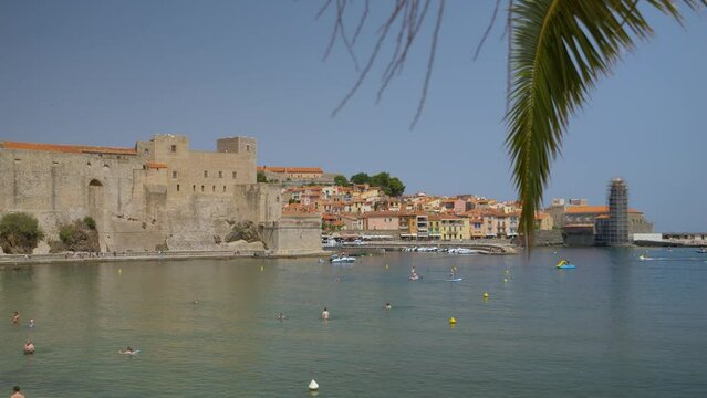 Beautiful panoramic view of Collioure in France.