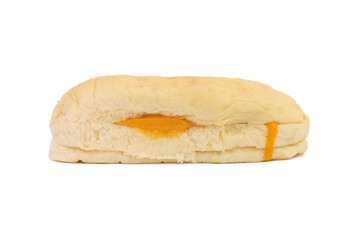 Bread with orange custard filling transparent background.