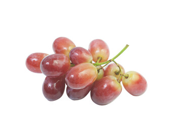 Red grapes isolated on transparent background.