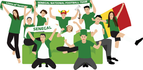 Cheerful Football Fans From Senegal