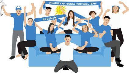 Uruguay Football Fans Watching TV