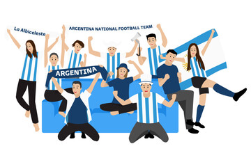 Cheerful Football Fans From Argentina